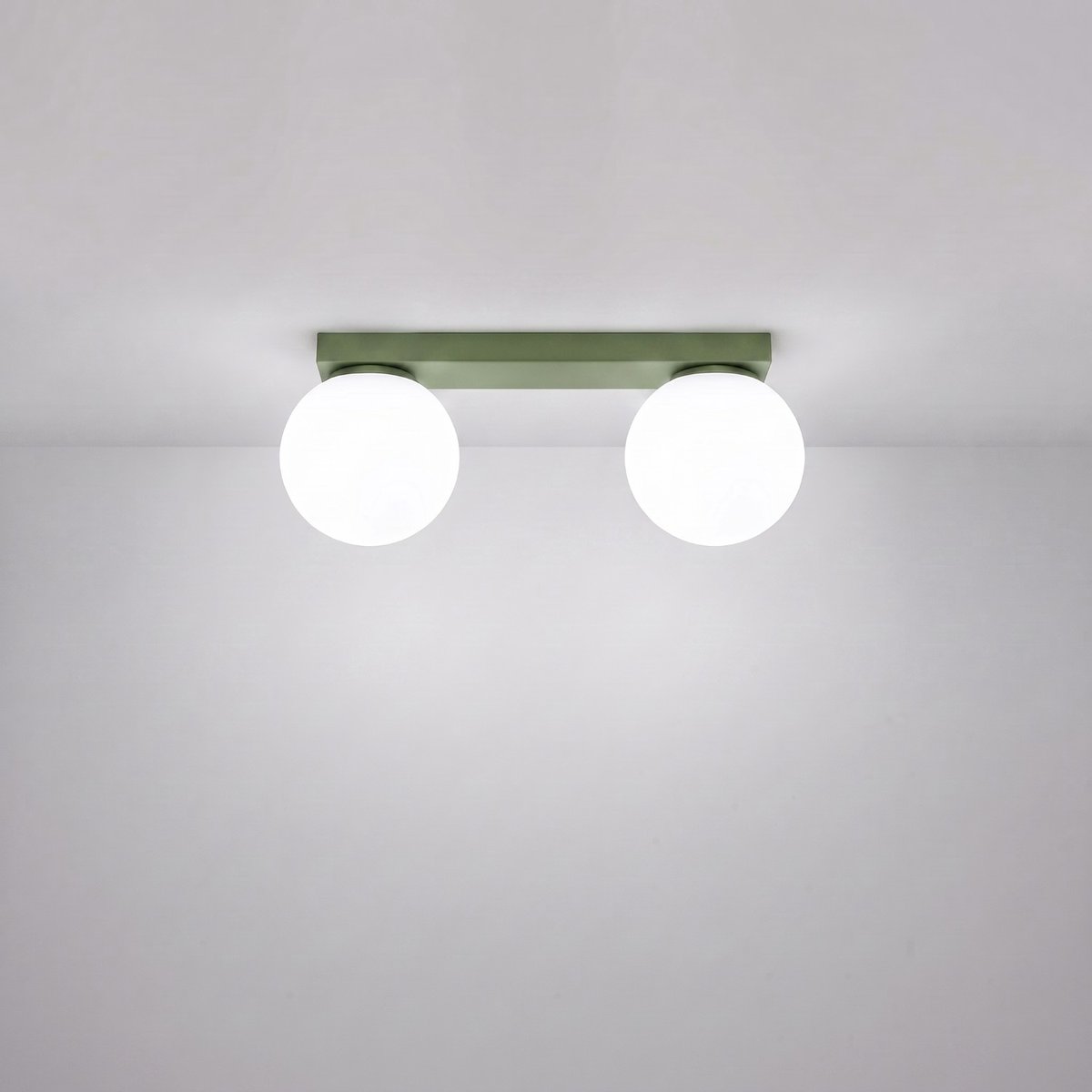 Plafonnier Acier Vert Olive G9 2 Yoli vert olive, EDEN