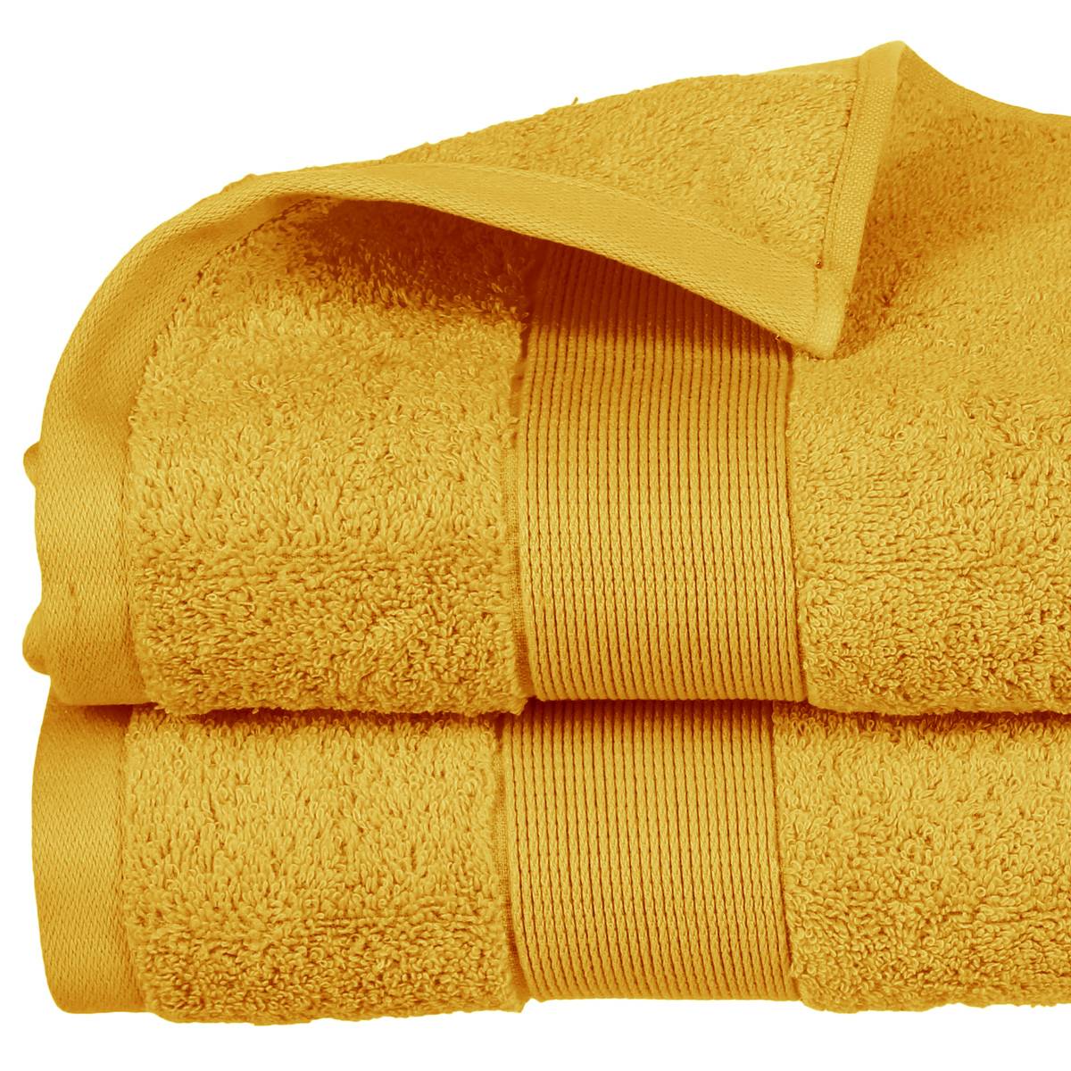 Drap de bain en coton ESSENTIEL moutarde, ATMOSPHERA