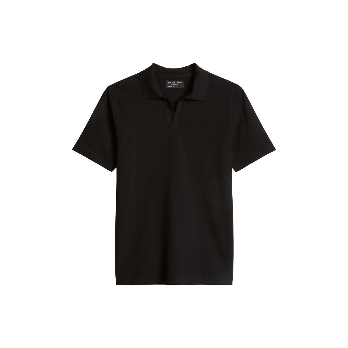 Polo piqué régulier en coton bio noir, MARC O'POLO