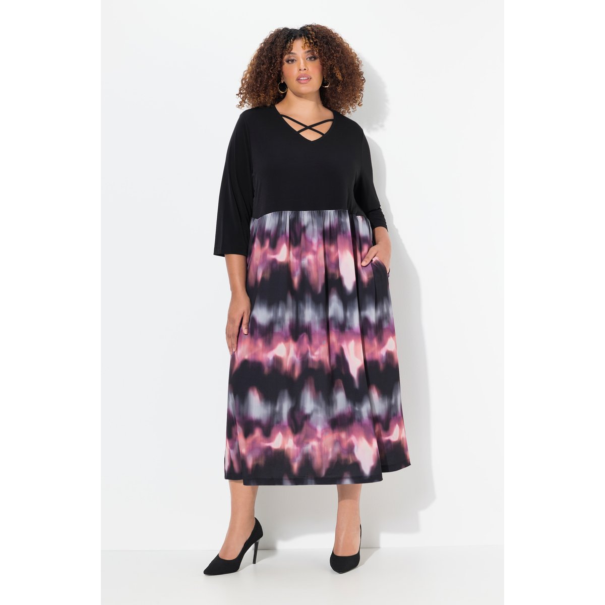 Robe en jersey noir, ULLA POPKEN