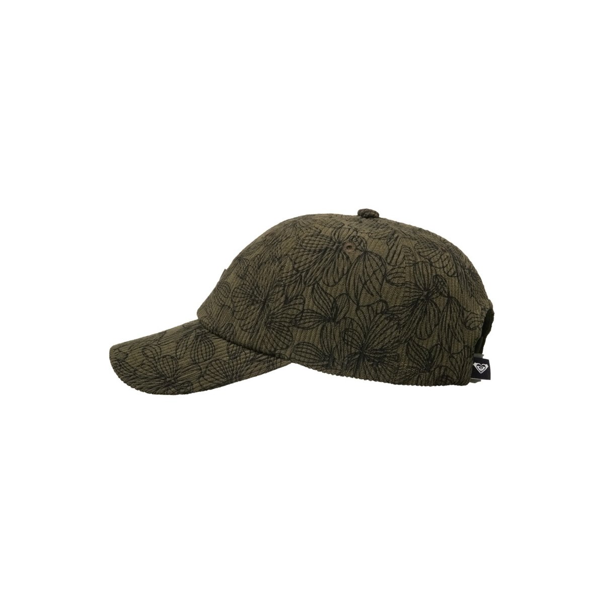 Casquette strapback en velours côtelé GLOW TIDES PRINTED CORD. vert beetle, ROXY