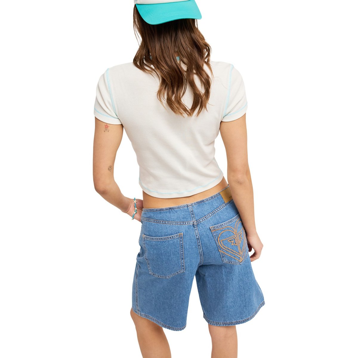 Short en jean COOL GIRL LONGLINE. bleu surf wash, ROXY