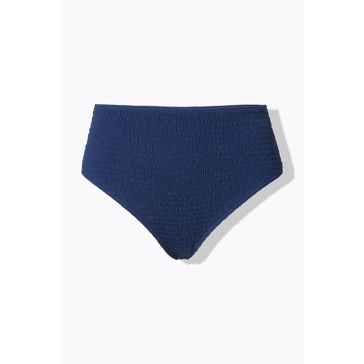 Bas de bikini taille haute, texture raffinée bleu foncé, STUDIO UNTOLD