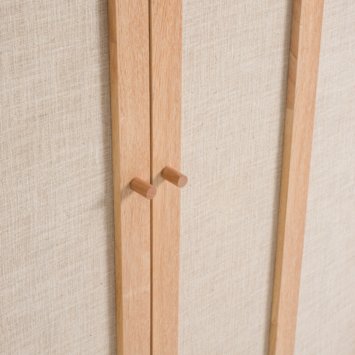 Armoire 2 portes, plaqué frêne et tissu lin, Esmara teinté chêne /lin, LA REDOUTE INTERIEURS