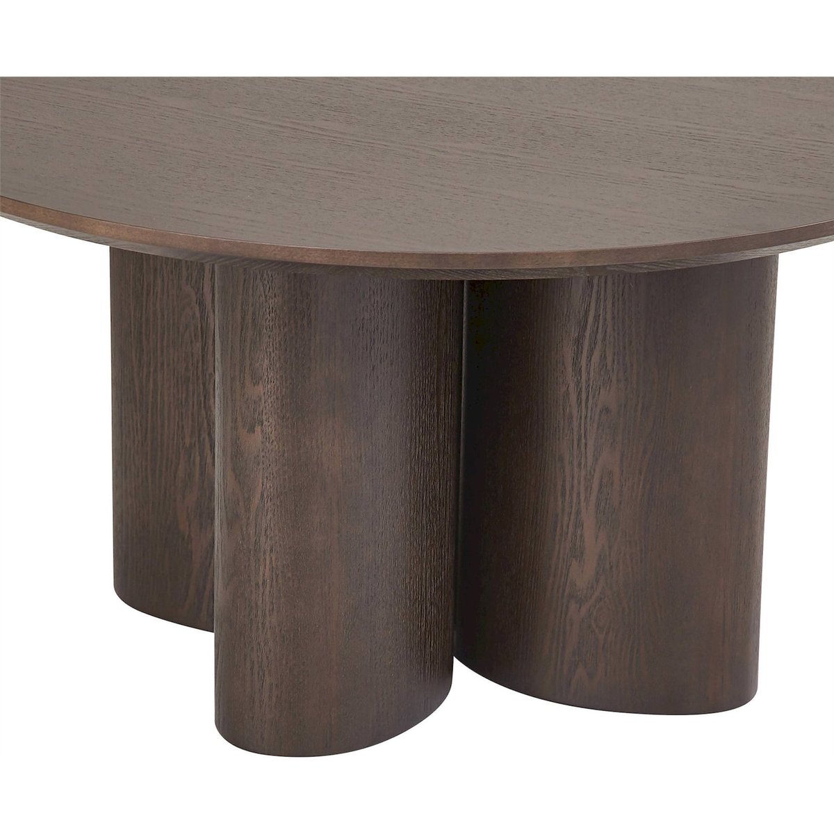 Table basse ronde en placage chêne ETIALLY noyer, RECOLLECTION