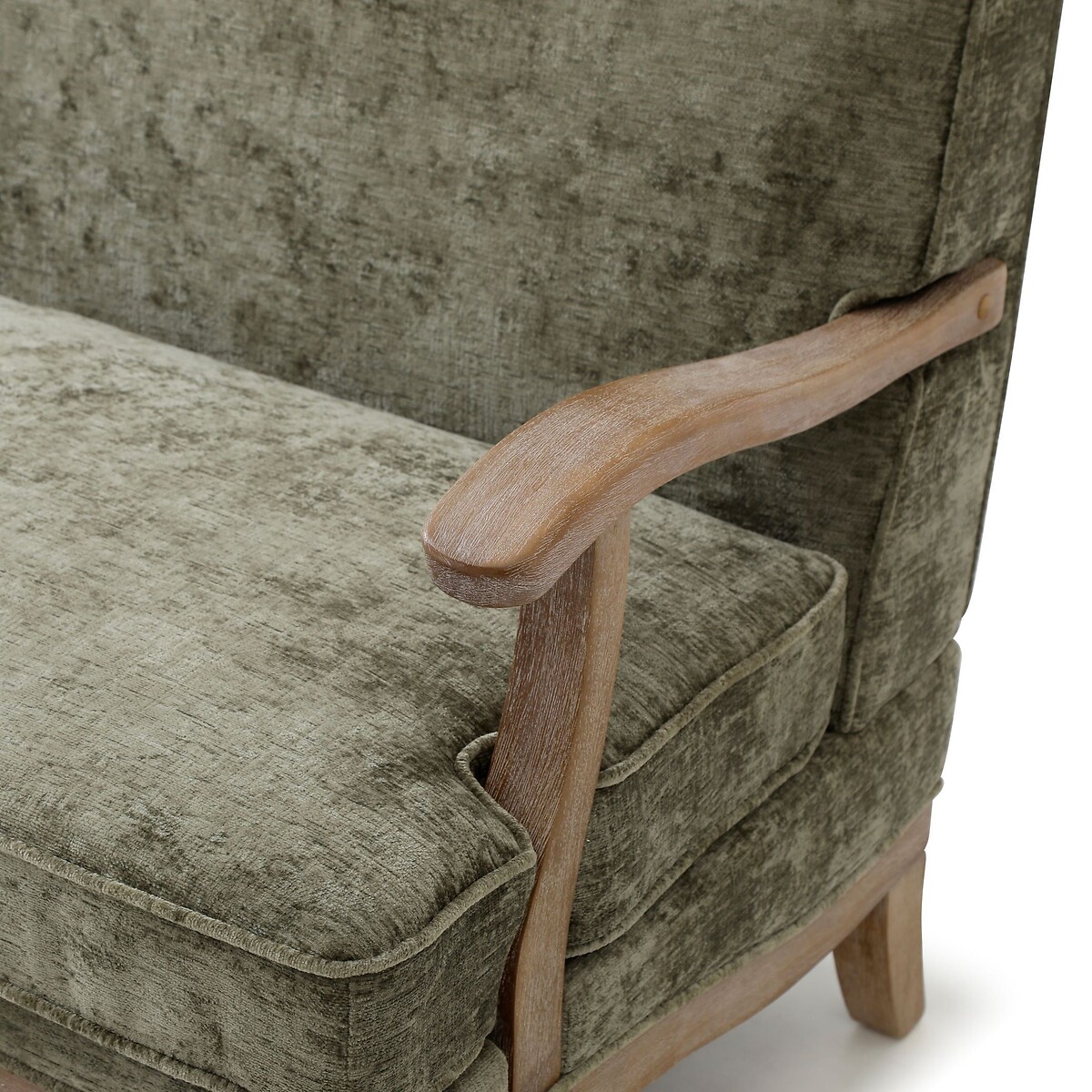 Oakley Distressed Chenille 2 Seater Accent Sofa olive, SO'HOME