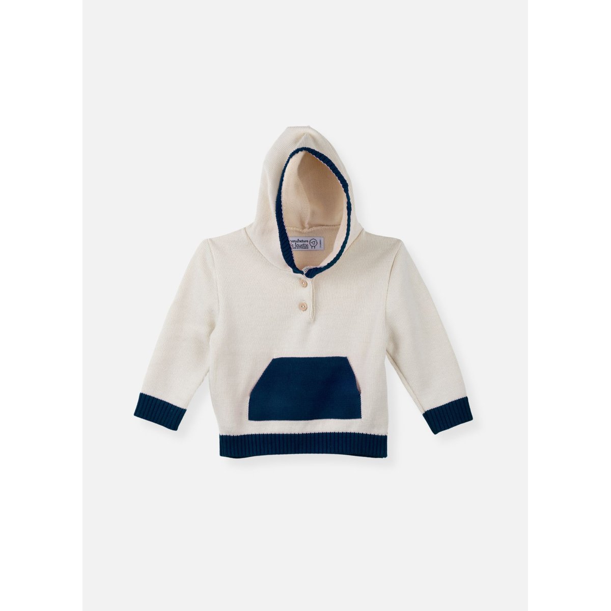 Pull bébé en coton biologique - Roby marine, LA MANUFACTURE DE LAYETTE