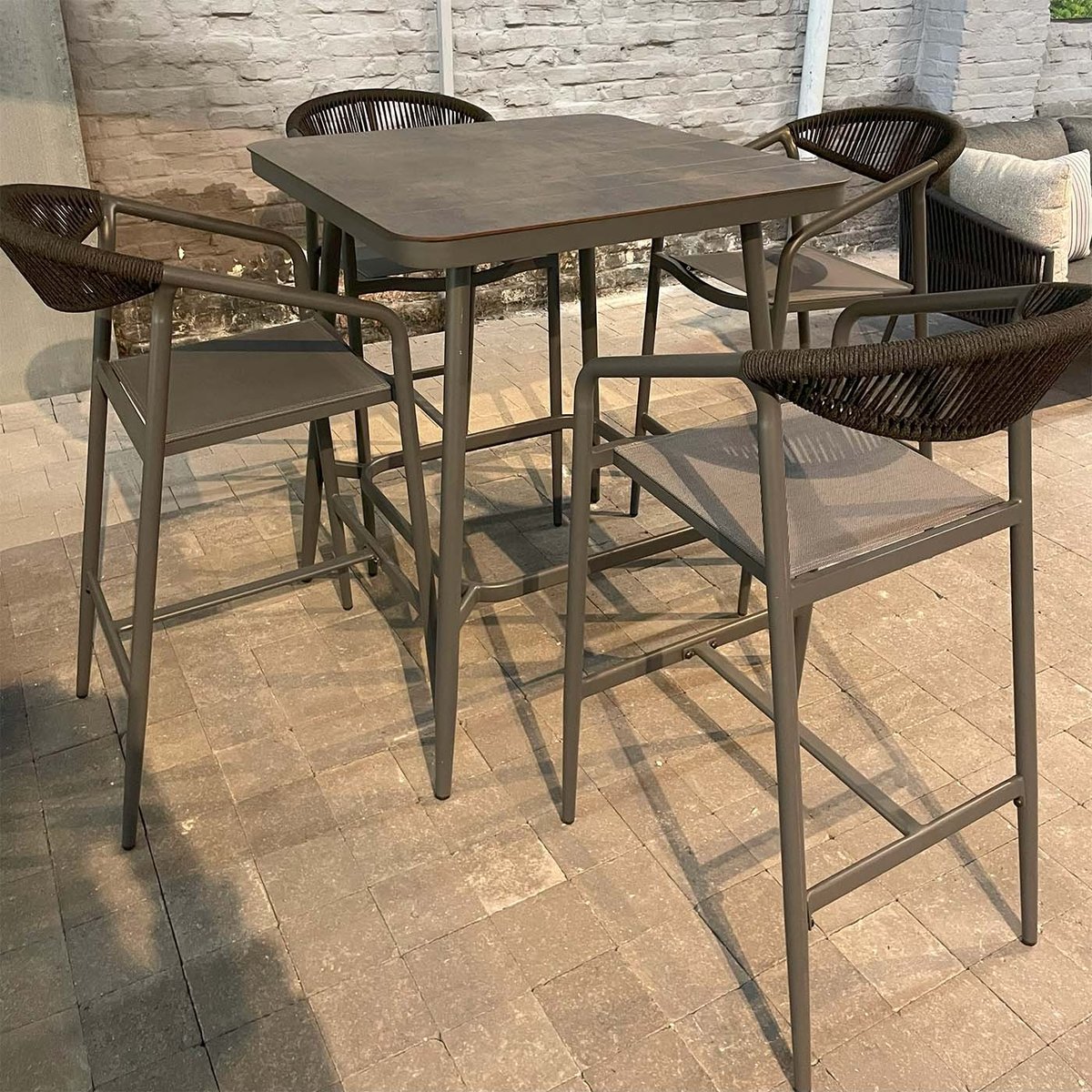 Chaise de bar en aluminium, GENEVE gris, GESCOVA