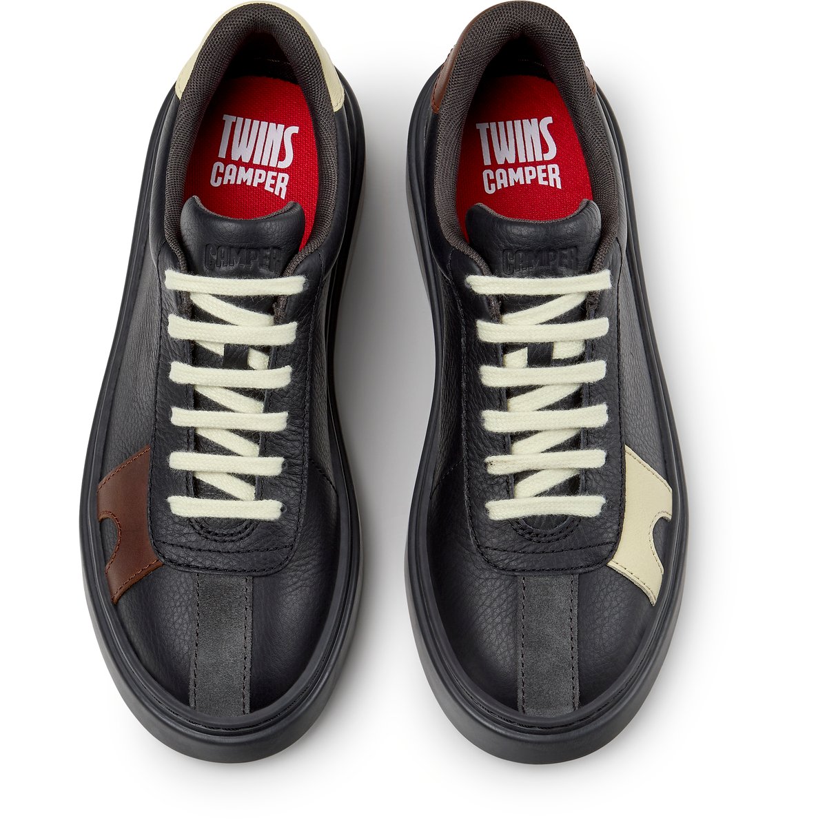 Baskets Runner Twentyfive Twins Smooth Leather noir 006, CAMPER