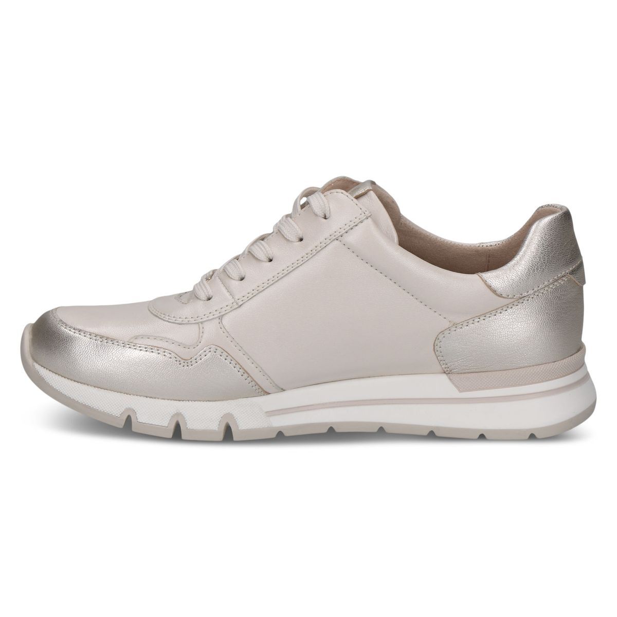 Basket en cuir blanc nacré combiné, CAPRICE