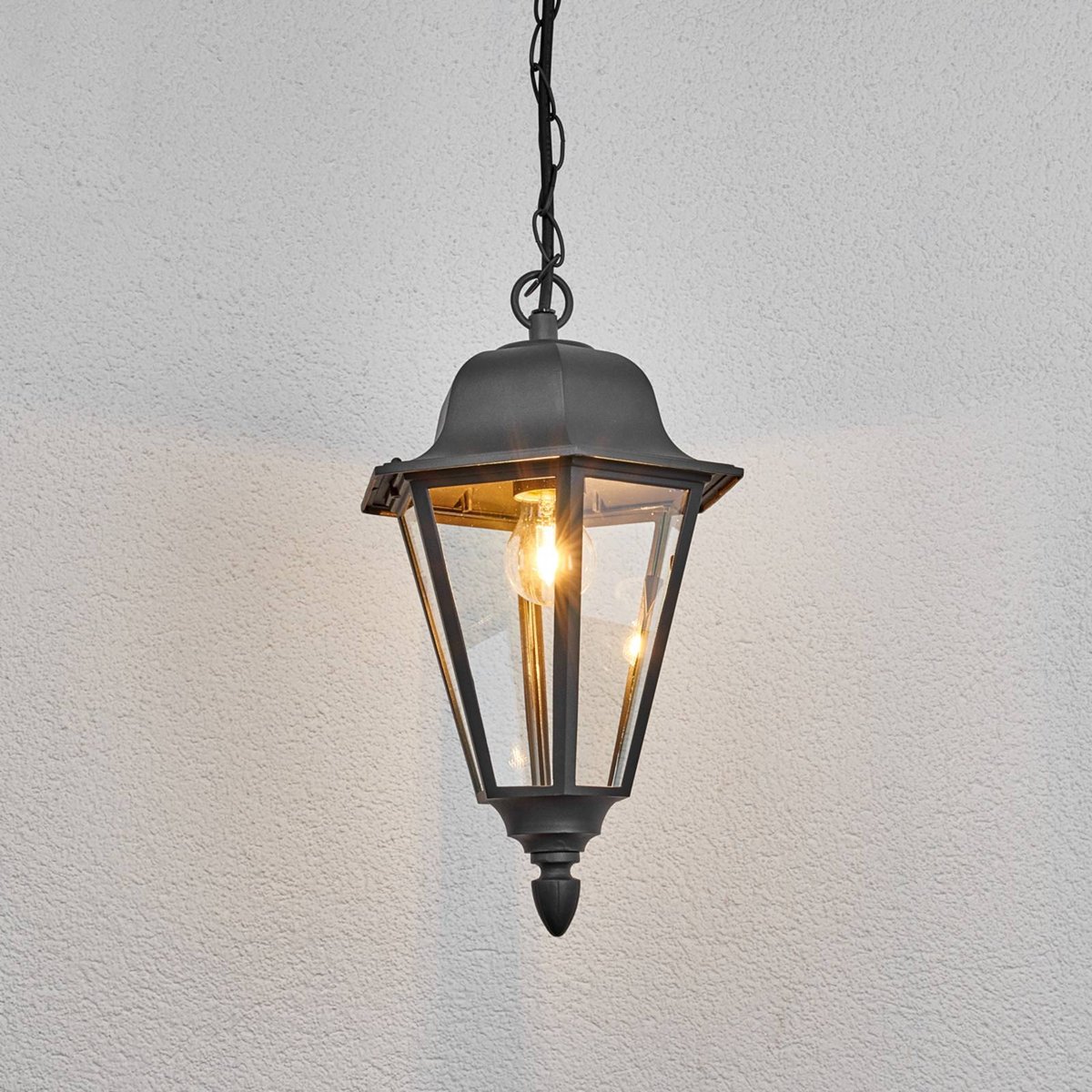 Luminaire extérieur en aluminium moderne anthracite, transparent, LINDBY