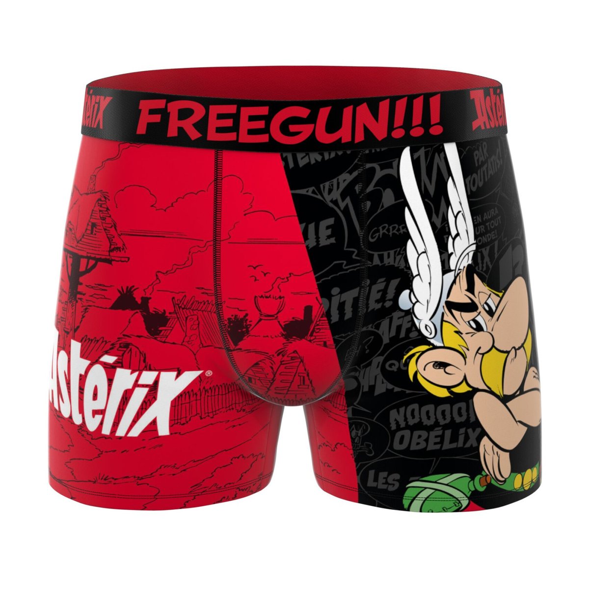 Lot De 3 Boxers Asterix jaune/rouge/noir/bleu, FREEGUN