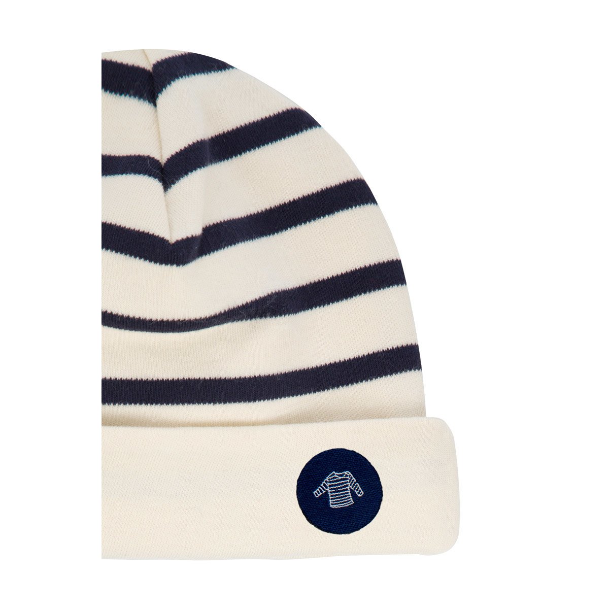 Bonnet Réversible Marin En Coton Morgan Baby nature/navire, ARMOR-LUX