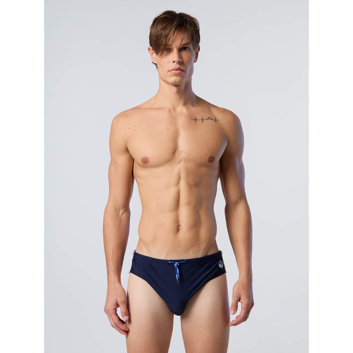 Slip de bain à rayures latérales bleu marine, NORTH SAILS