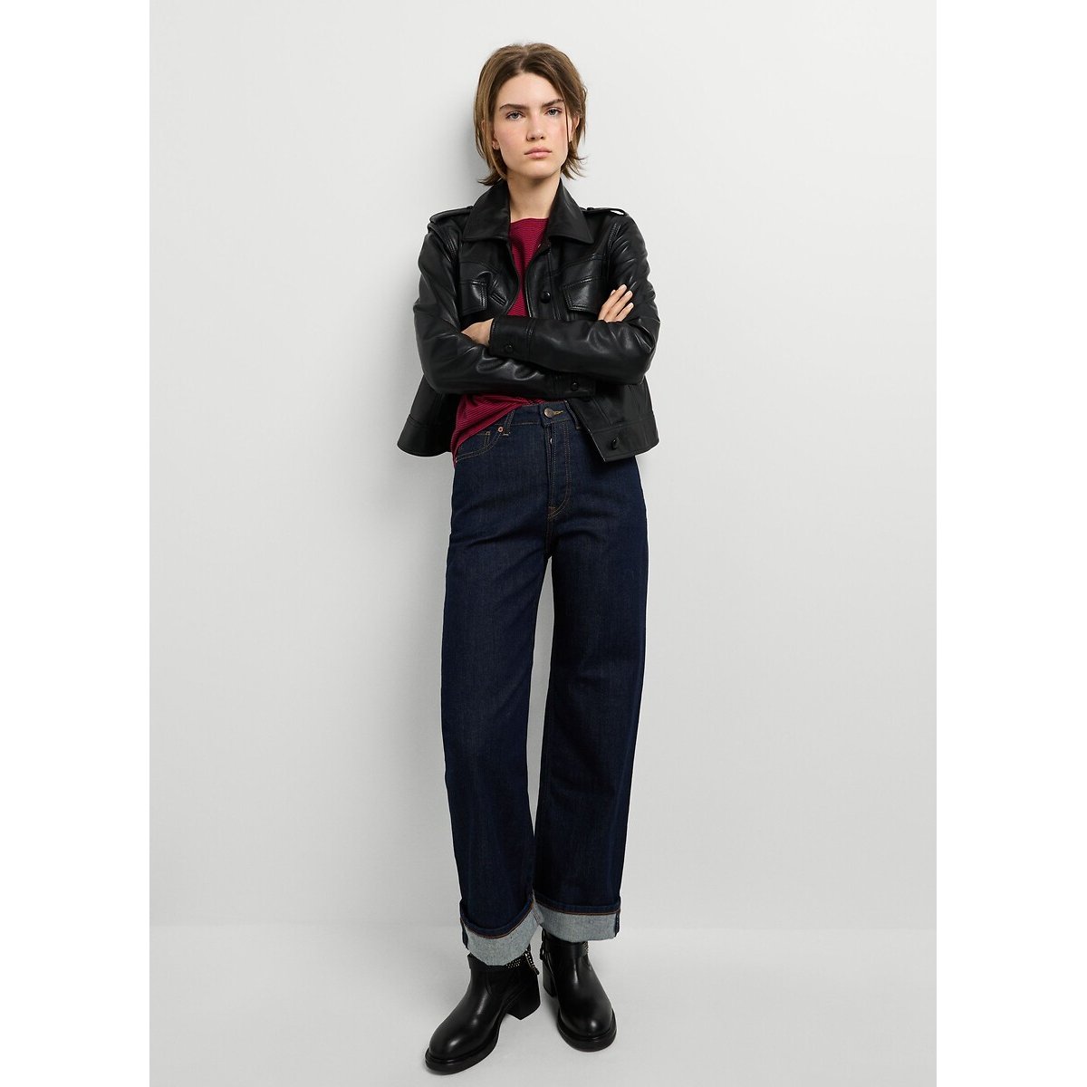 Gerade geschnittene Jeans Lexa mit hoher Leibhöhe dark indigo, PEPE JEANS