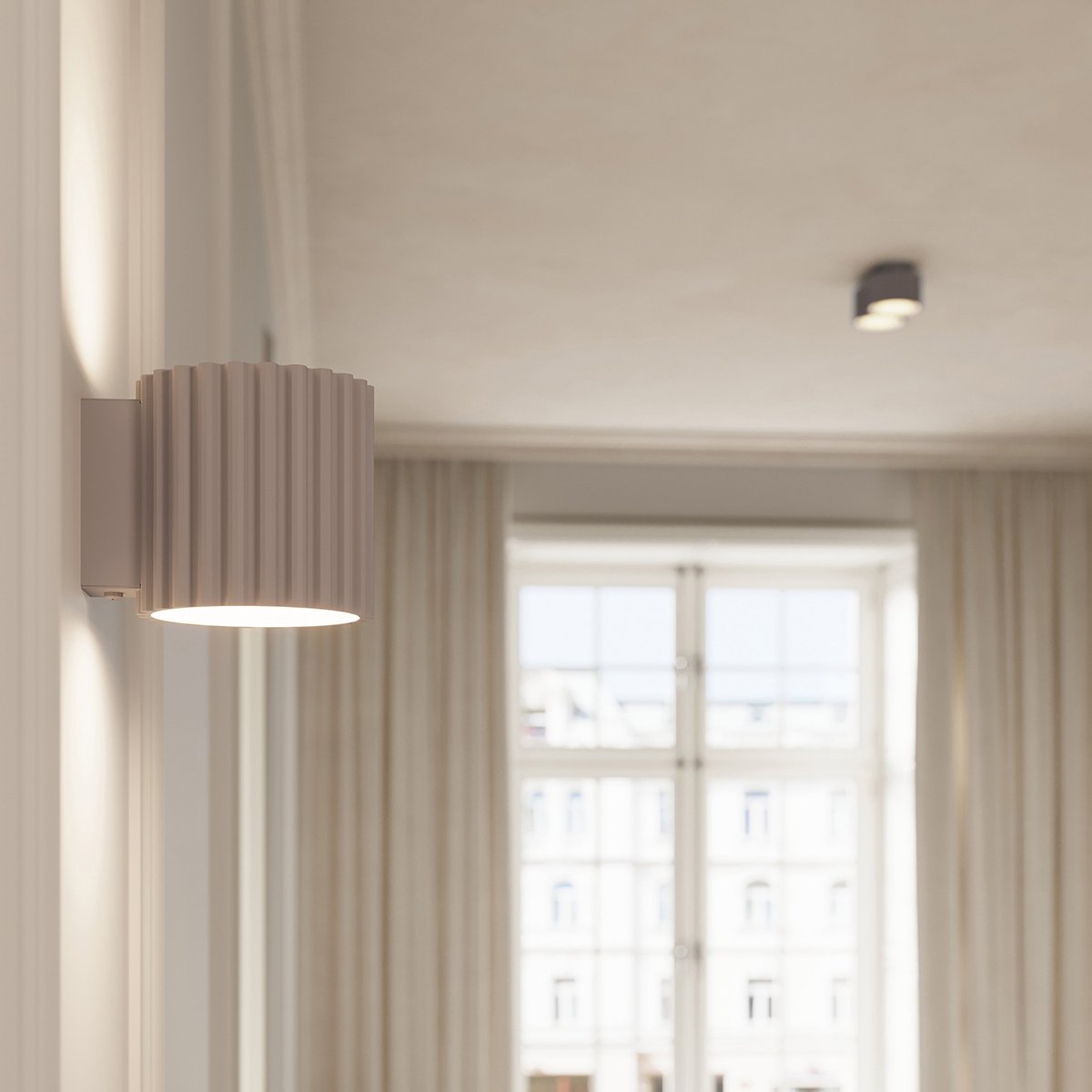 Plafonnier Aluminium Taupe Gx53 2 Aura marron, EDEN