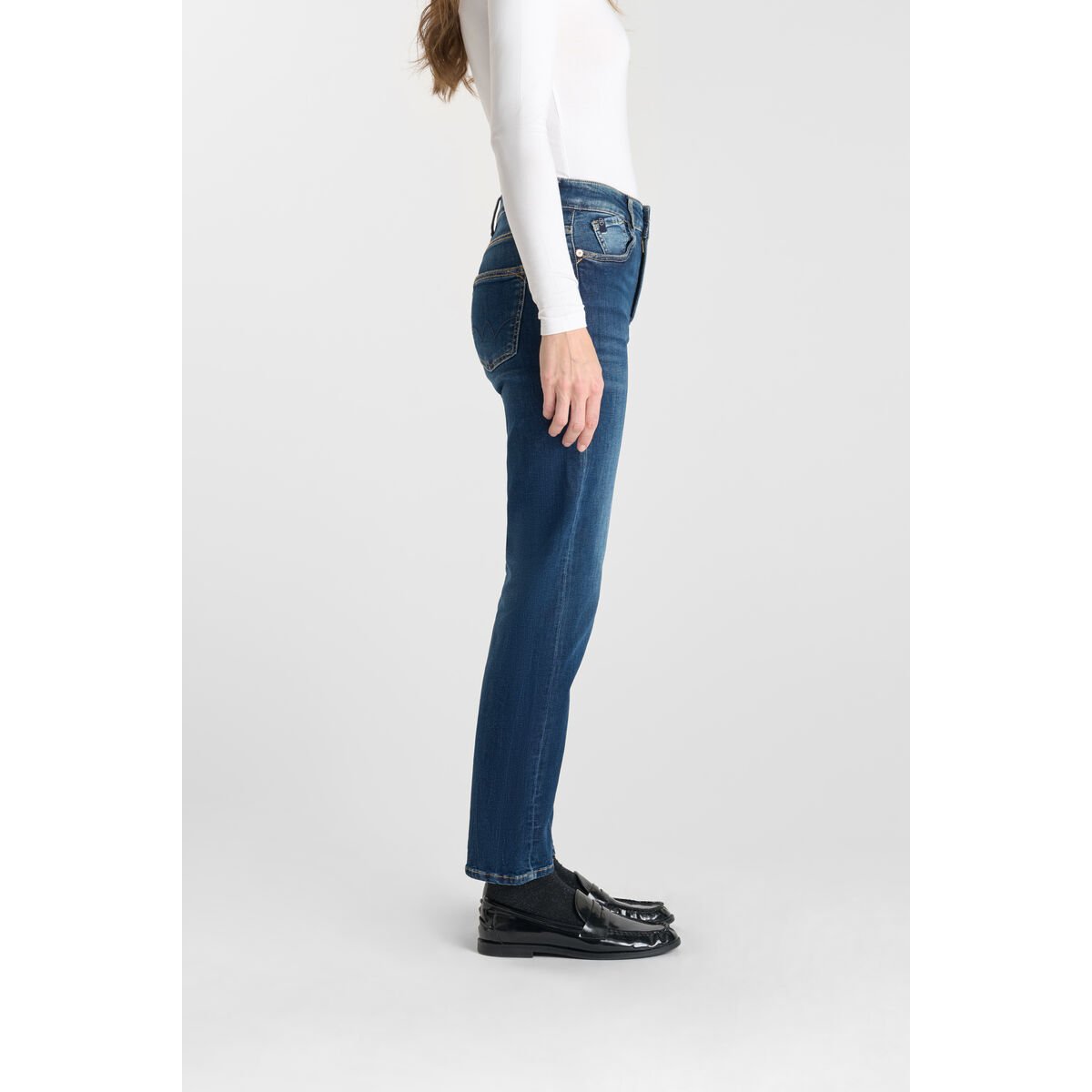 Jeans droite , longueur 34 blue, LE TEMPS DES CERISES