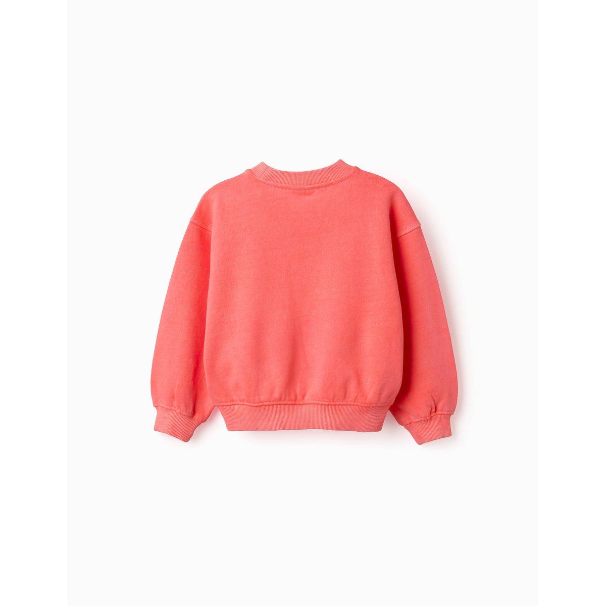 Sweat en coton avec épaules tombantes corail clair, ZIPPY