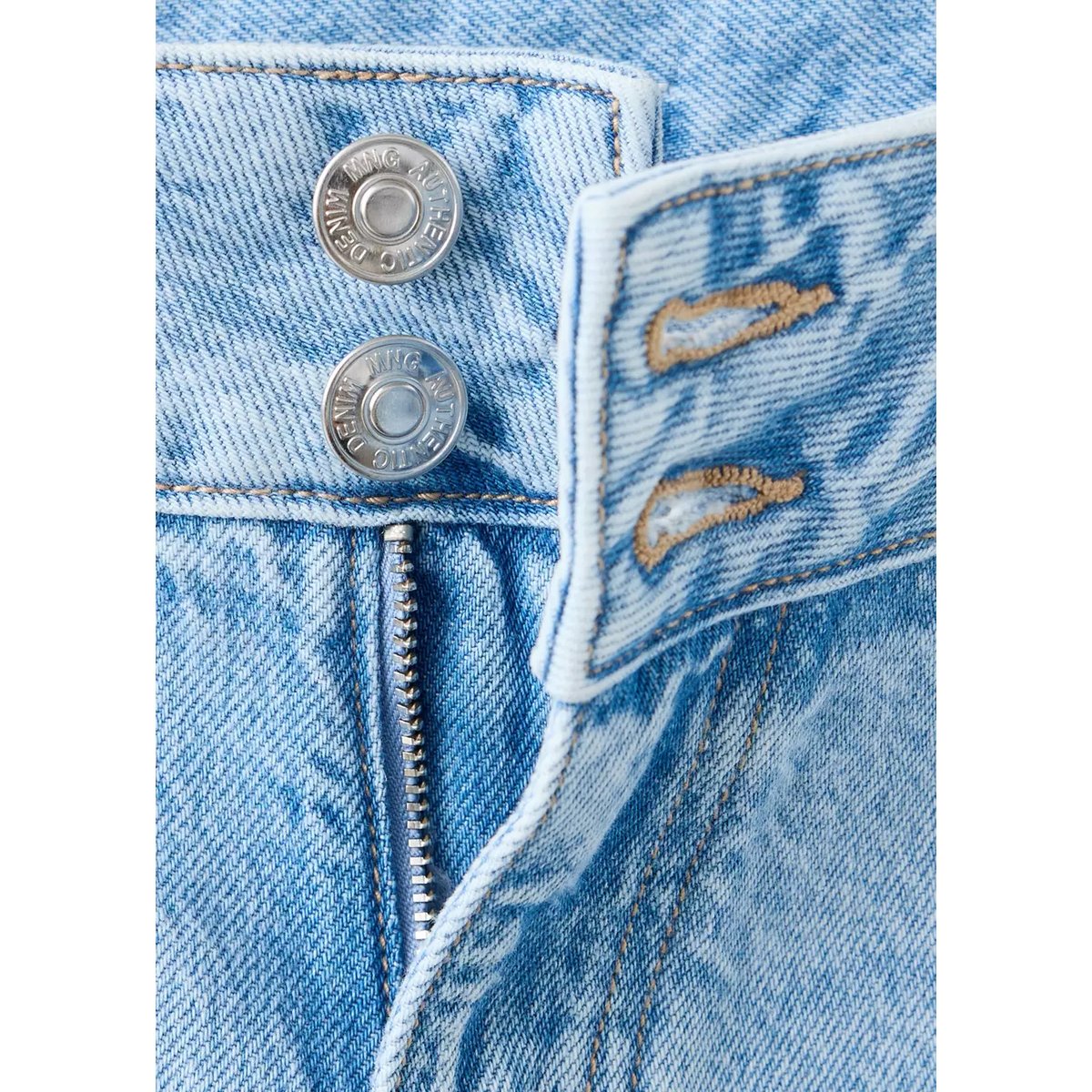 Jean coupe large et taille basse bleu clair, MANGO TEEN