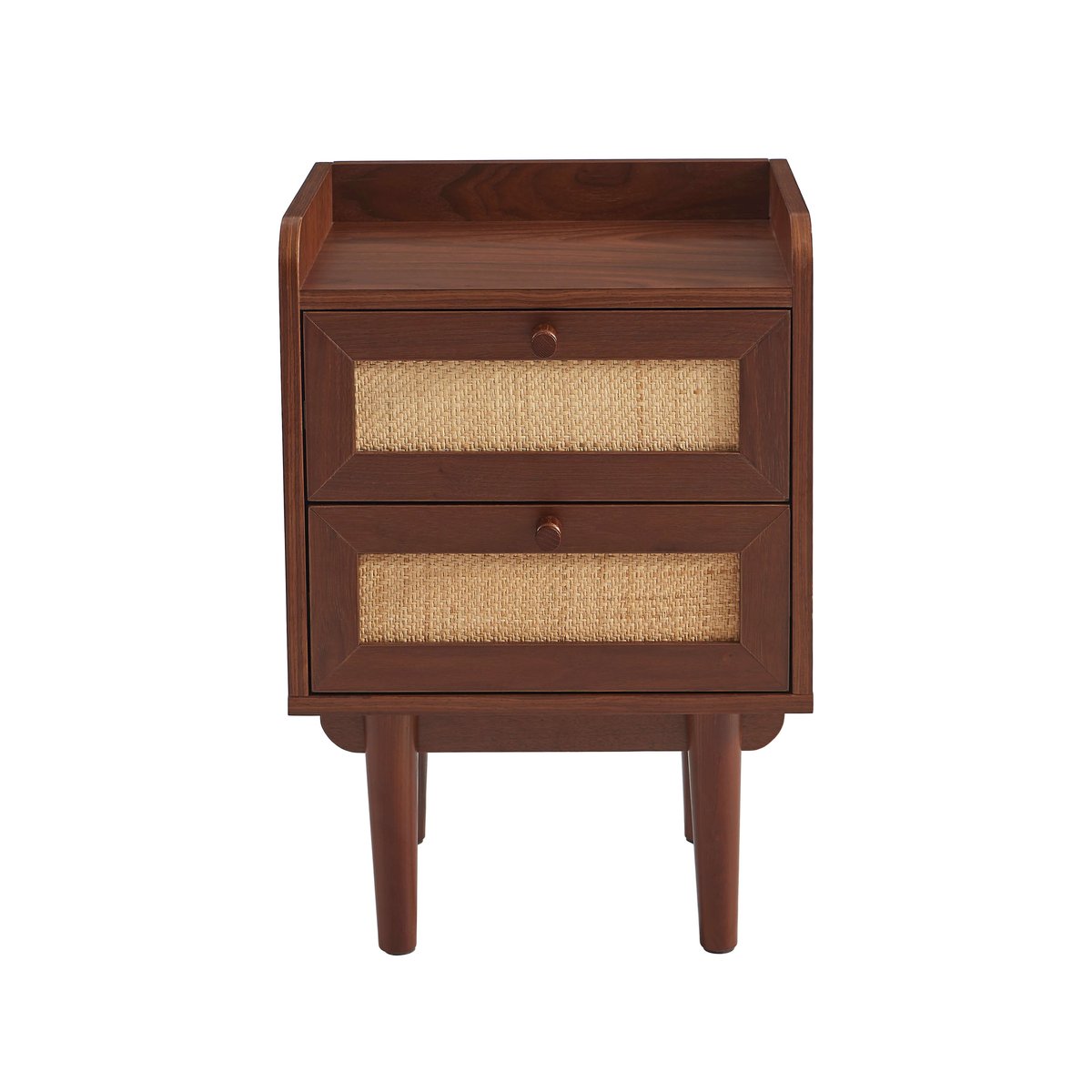 Table de chevet en cannage LEON noyer, SORELH