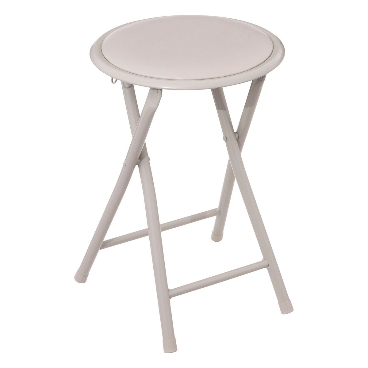 Lot de 2 tabourets d'appoint pliants en PVC beige, TOILINUX