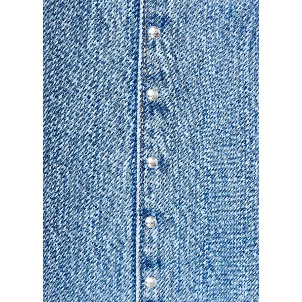 Jean taille basse à clous bleu moyen, MANGO TEEN