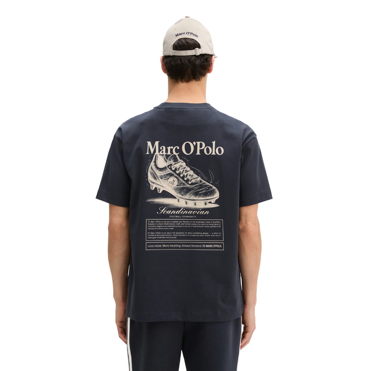 MOP Club '67 Football T-shirt, jersey lourd, oversize avec motif de football au dos bleu foncé, MARC O'POLO