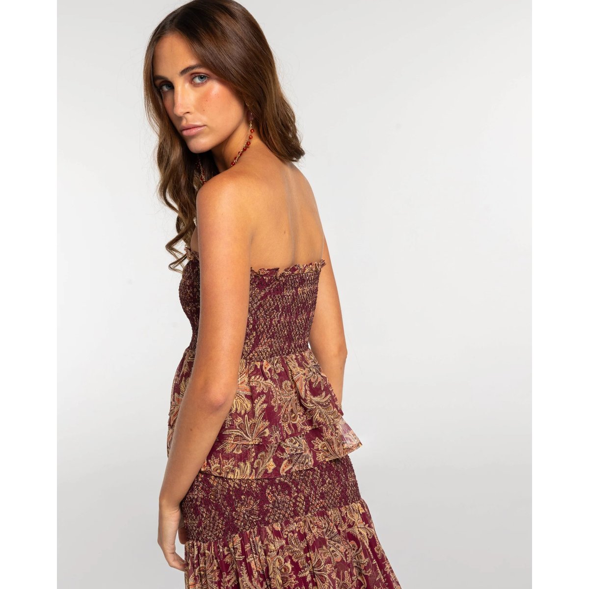 Top smocké imprimé multicolore, THE-ARE