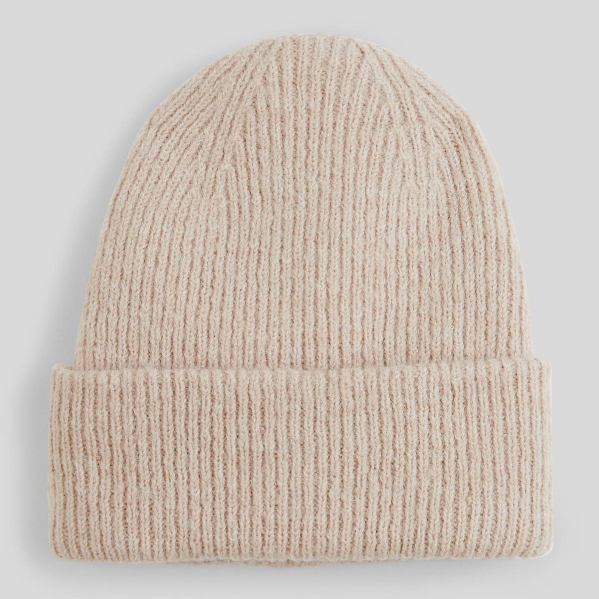 Bonnet à revers contenant de la laine noir, MONOPRIX