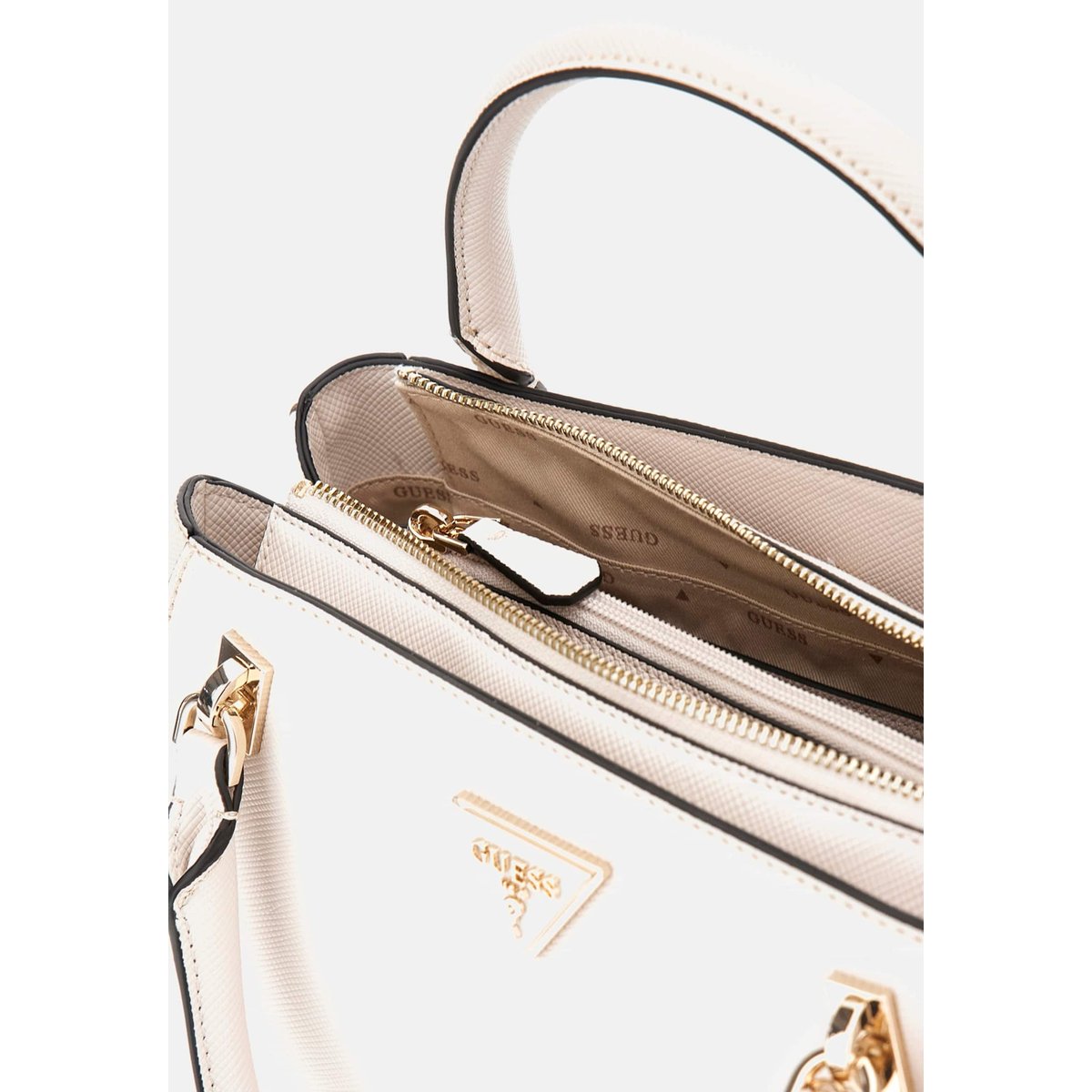 Sac À Main Noelle Saffiano blanc, GUESS