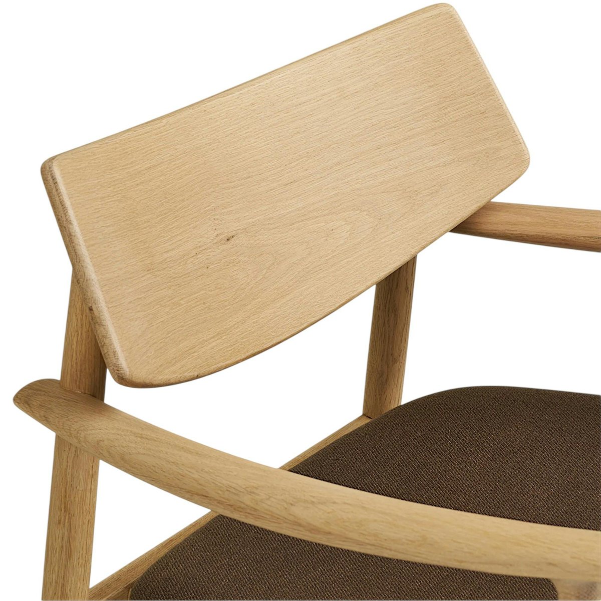 Fauteuil design scandinave chêne clair avec repose-pieds ROTTERDAM marron, PIER IMPORT
