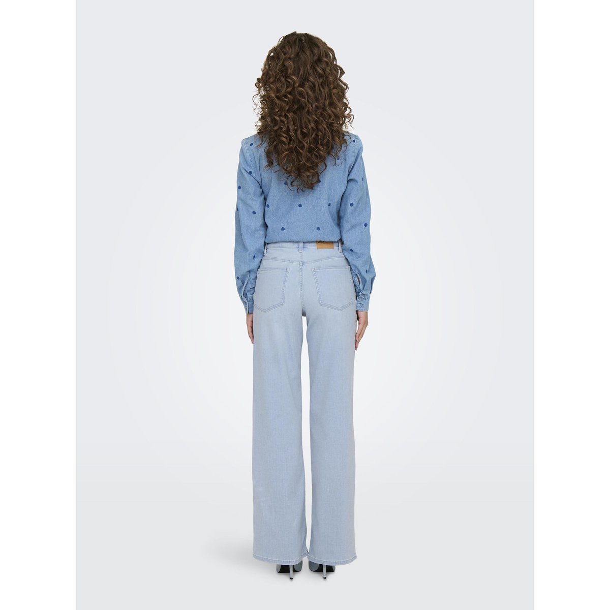 Jean à jambe large ONLMADISON Taille haute Wide Leg Fit Jeans light blue bleached denim, ONLY