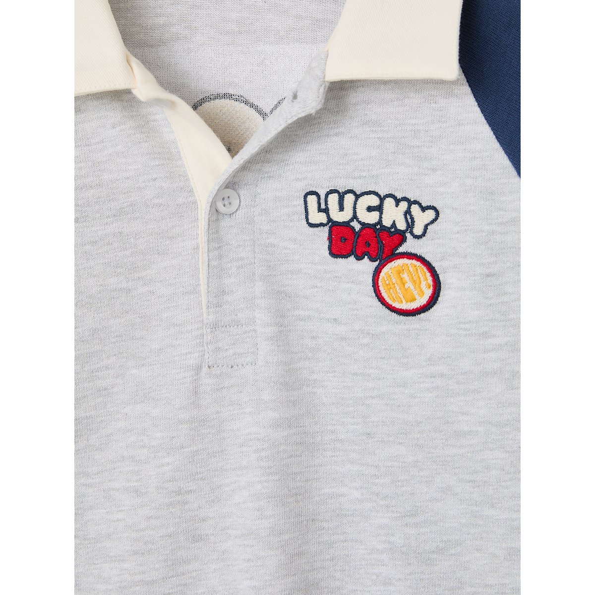 Polo manches longues gris chiné, VERTBAUDET