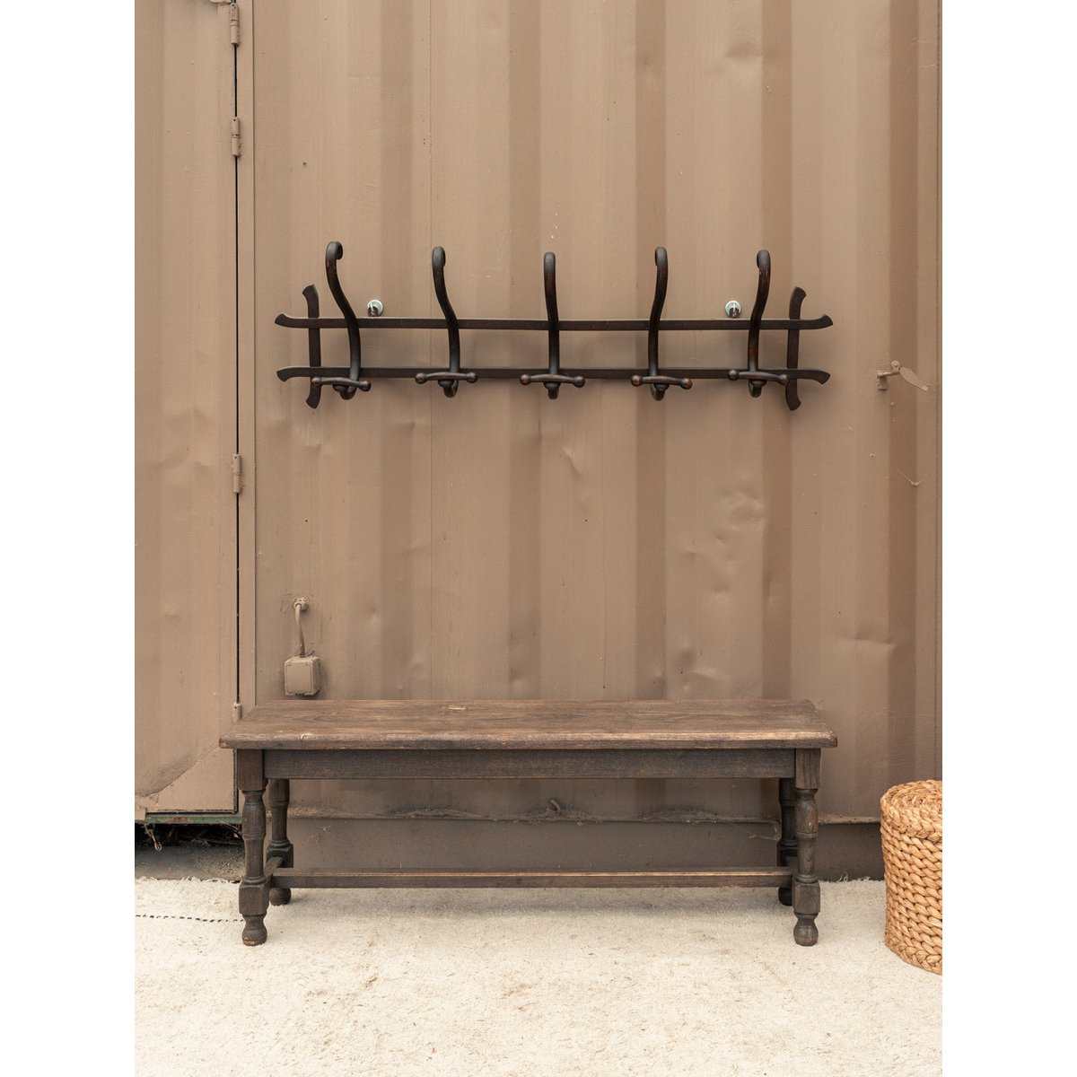Banc en chêne Antoine N°538 - Bon état bois foncé, DEBONGOUT