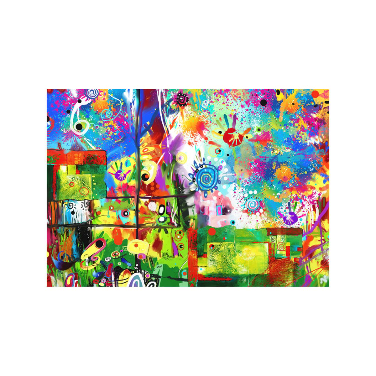 Papier peint intissé panoramique Abstractions Colorful fantasies multicouleur, EDEN
