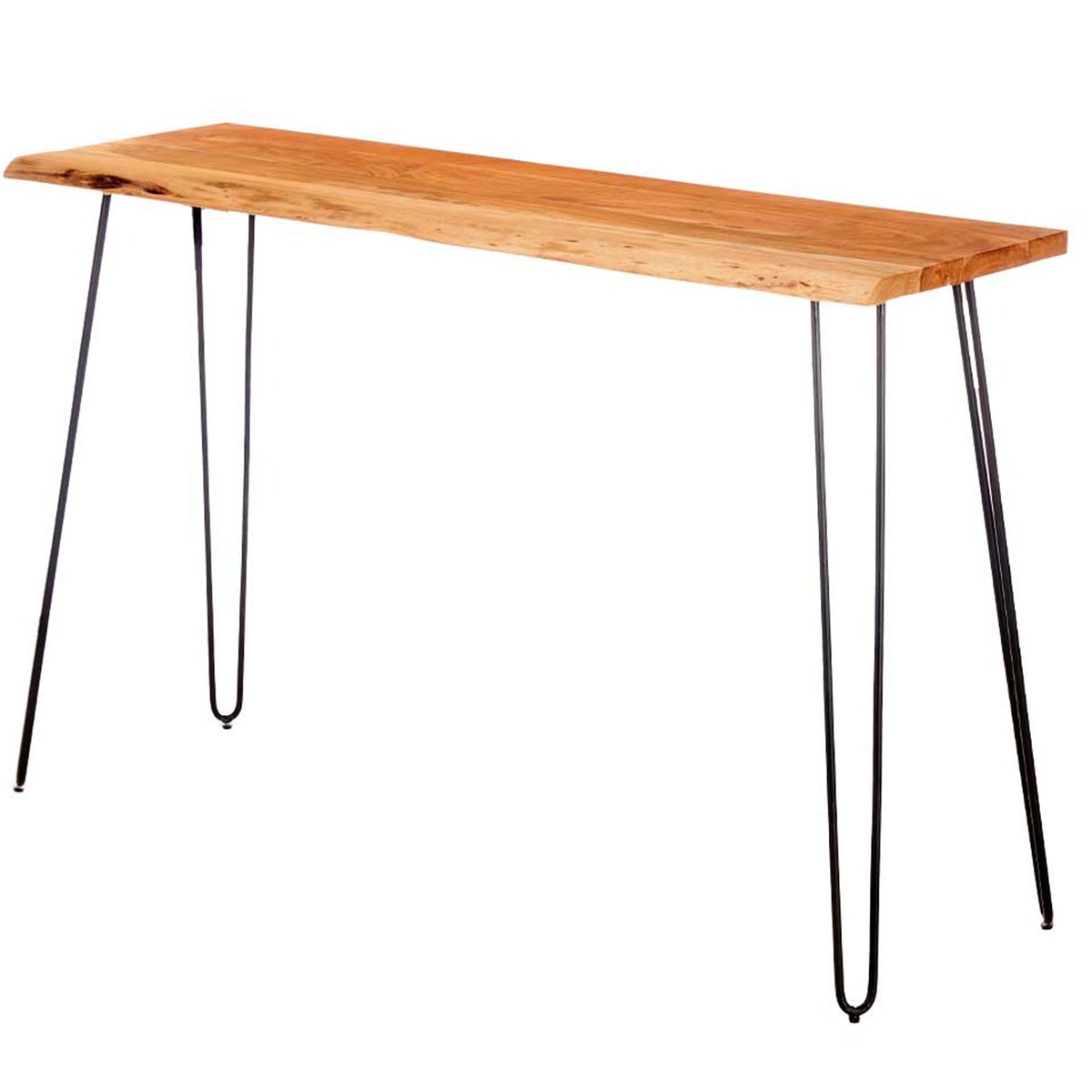 Console en bois live edge et métal noir 120x35x77cm bois, WADIGA