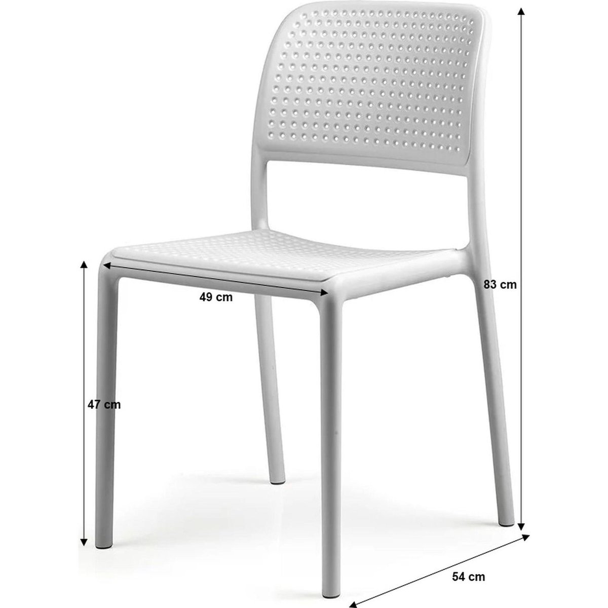 Chaise de jardin empilable collection BORA blanc, RECOLLECTION
