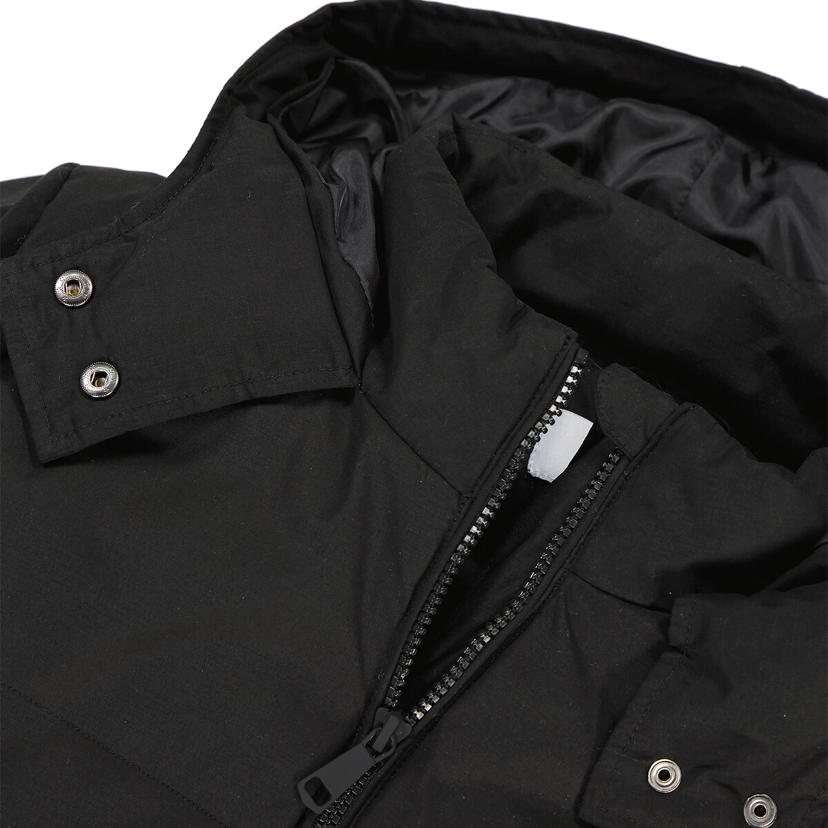 Warm Hooded Padded Jacket black, LA REDOUTE COLLECTIONS