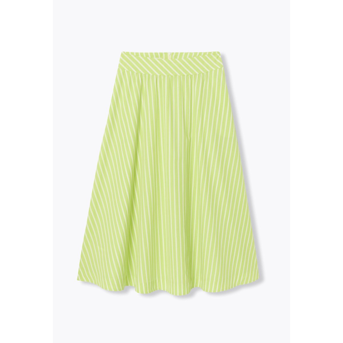 Jupe midi évasée rayée rayé jaune, PROMOD