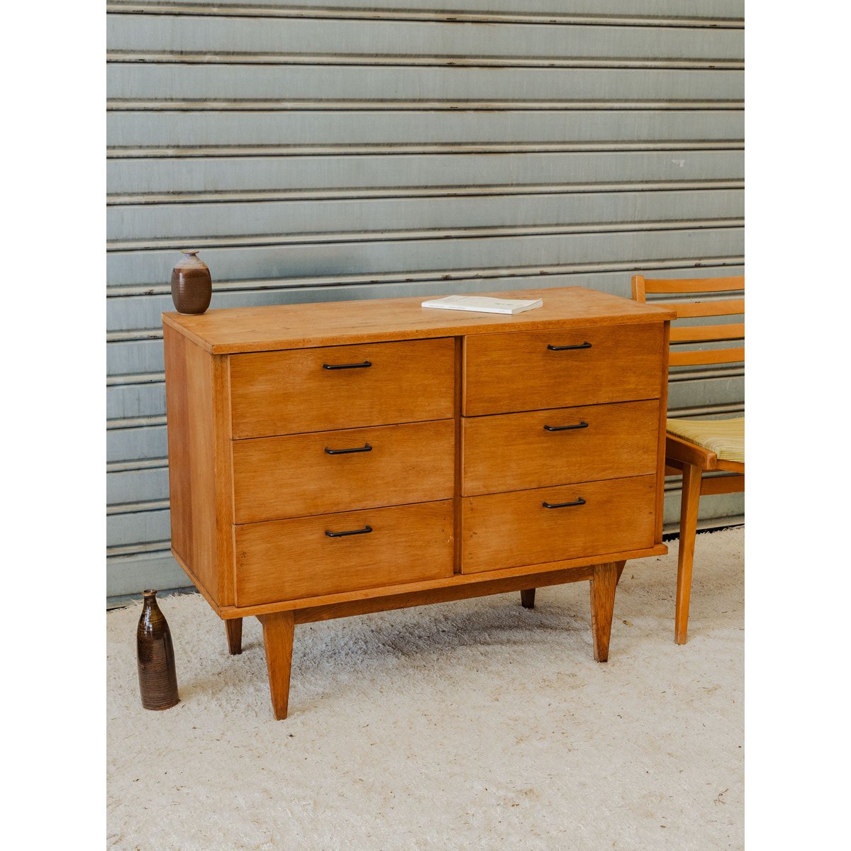 Commode en bois Olga N°1125 - Bon état bois foncé, DEBONGOUT