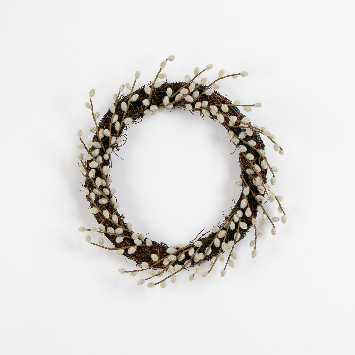 35cm Pussy Willow Wreath natural, SO'HOME