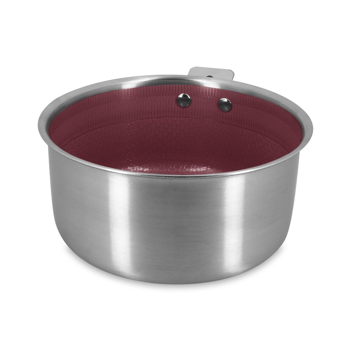 Casserole 20cm en acier inoxydable, AGLAE lie de vin, MENASTYL