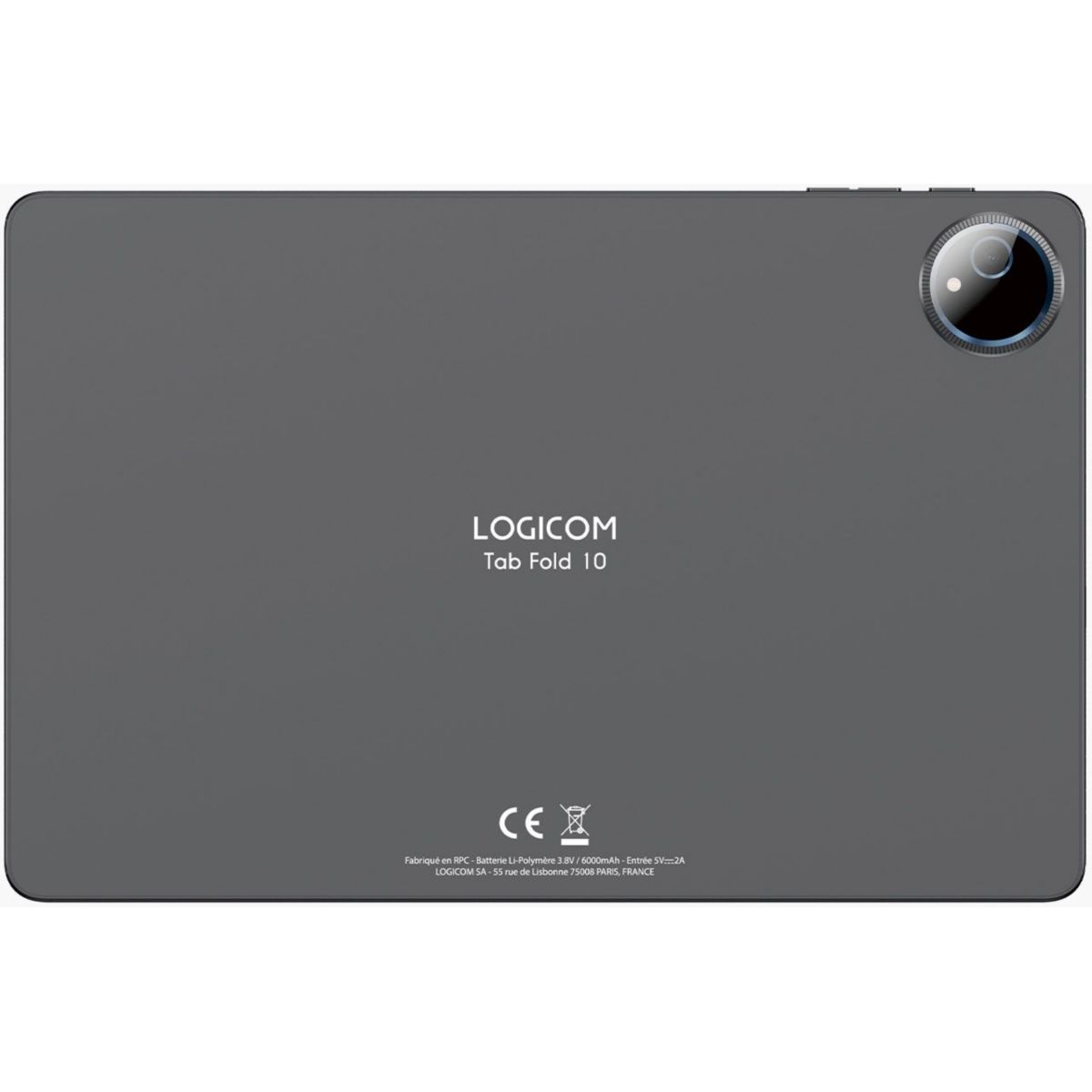 Tablette Android Tab Fold 10 Noir 128Go gris, LOGICOM
