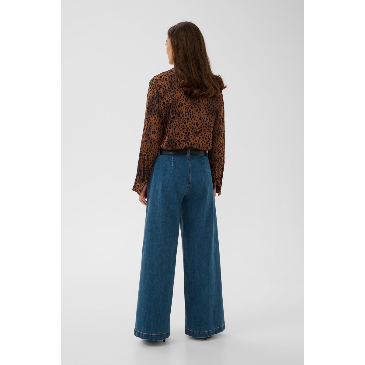 Chemise à manches longues marron brown leopard, CULTURE