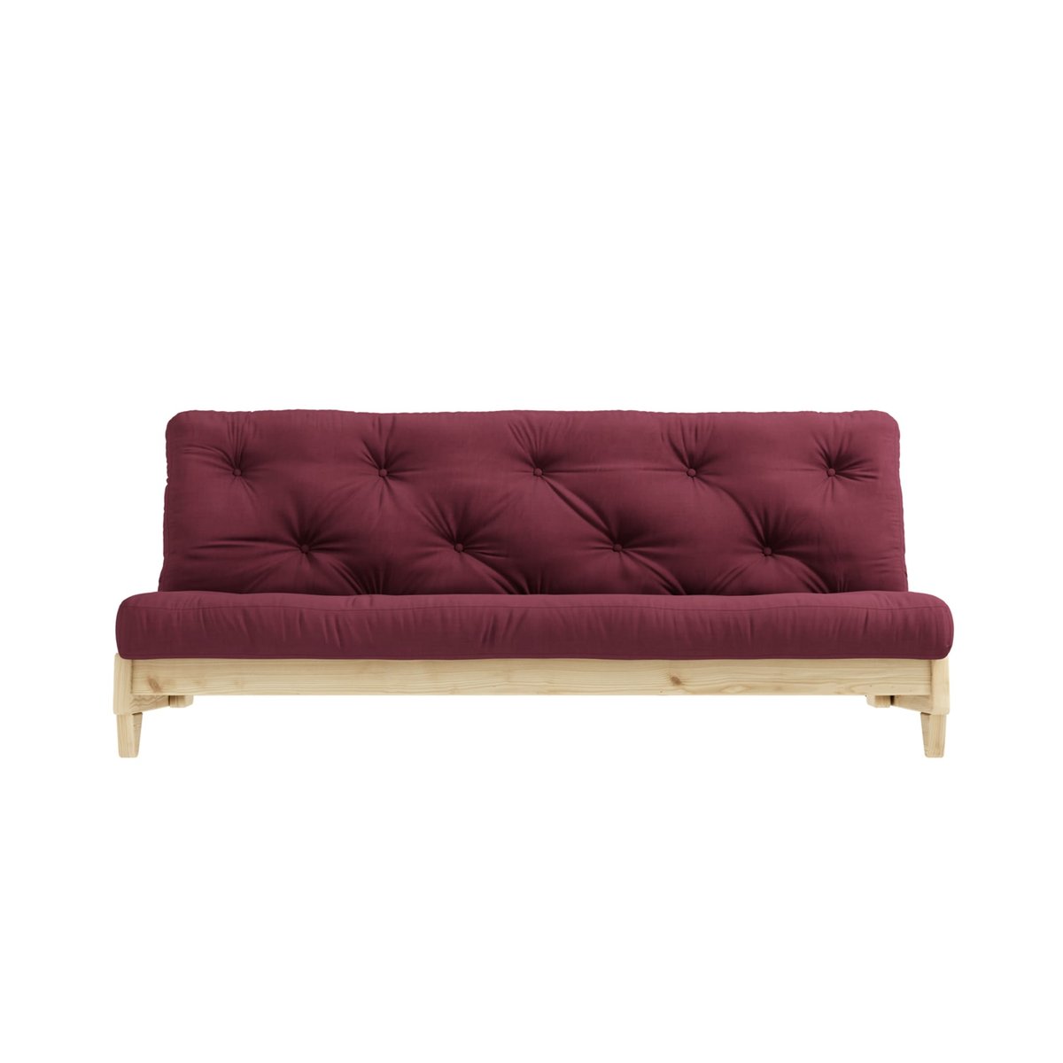 Banquette ajustable en pin massif avec matelas futon - FRESH bordeaux, KARUP DESIGN