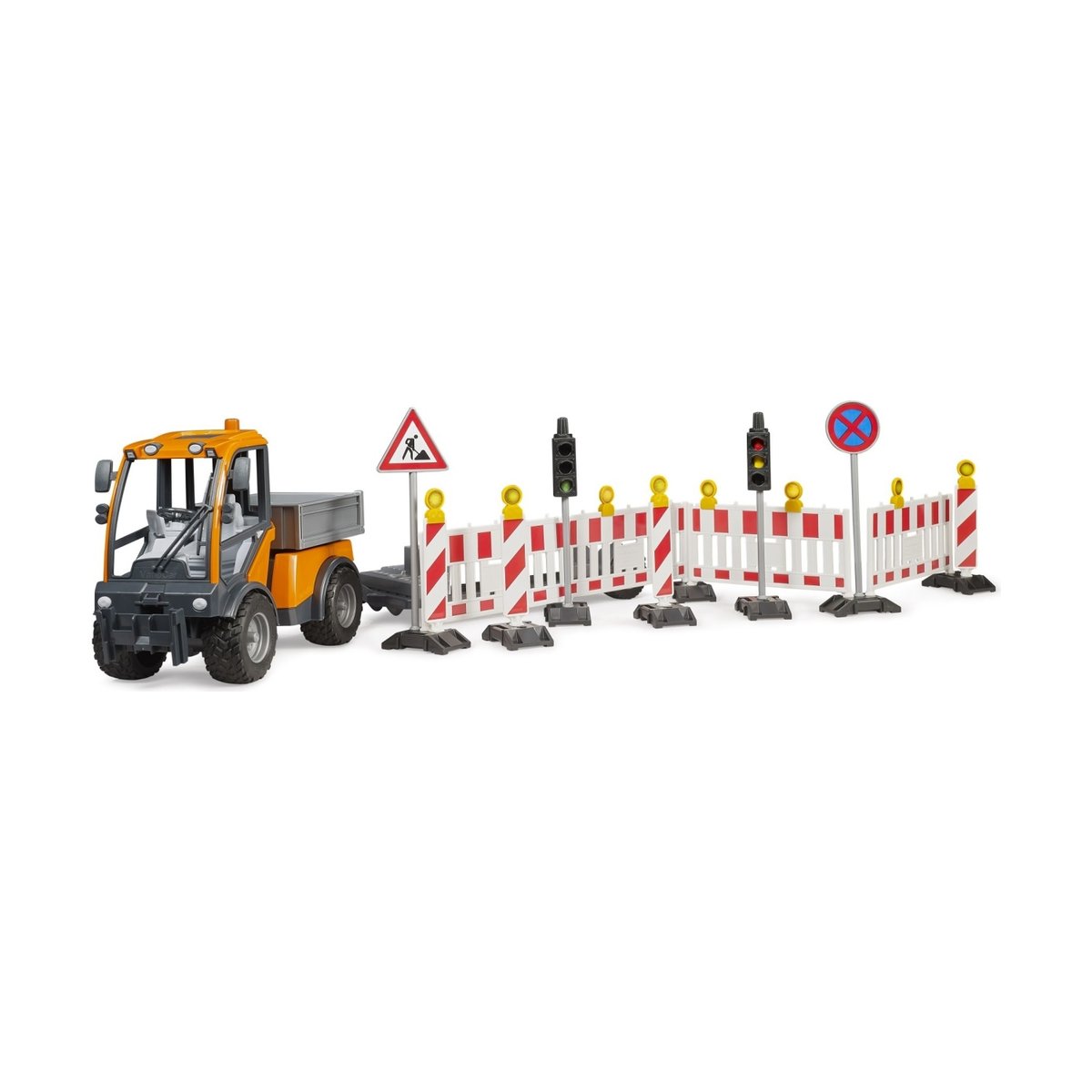 VarioCar avec plateforme et remorque de sécurité routière multicolore, BRUDER