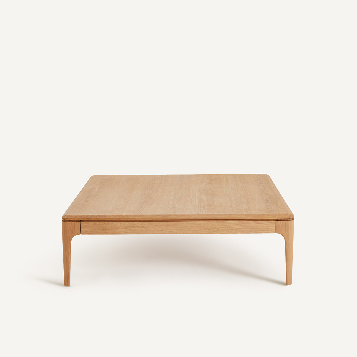 Mesa de centro quadrada em carvalho maciço e folheado, 2 gavetas, SANARA carvalho natural, AM.PM