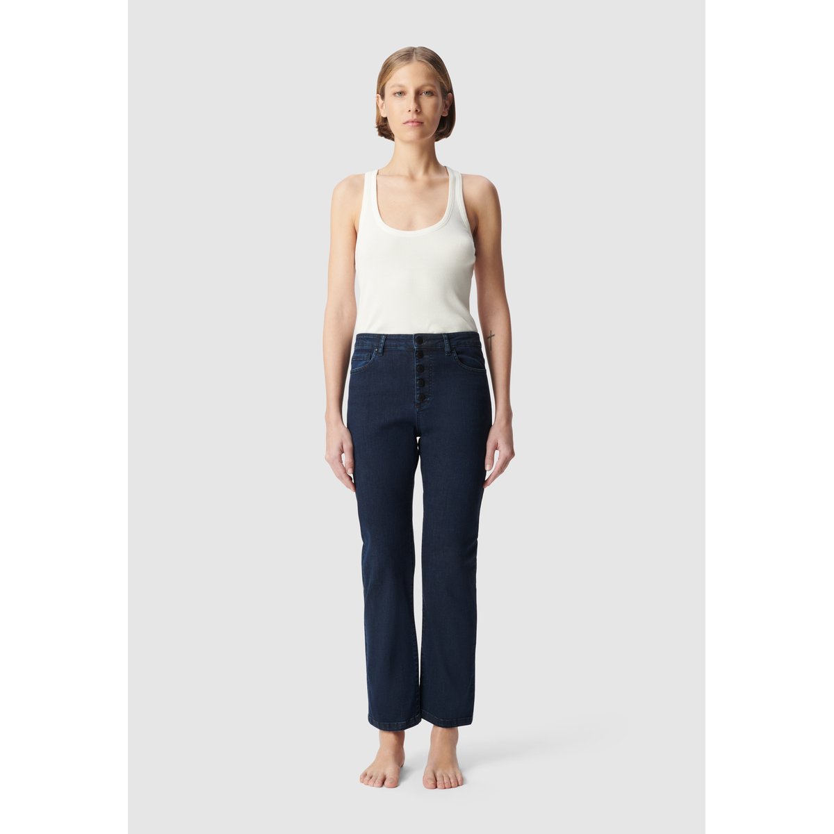Jean droit court POWER STRETCH JANIS bleu nuit, IKKS