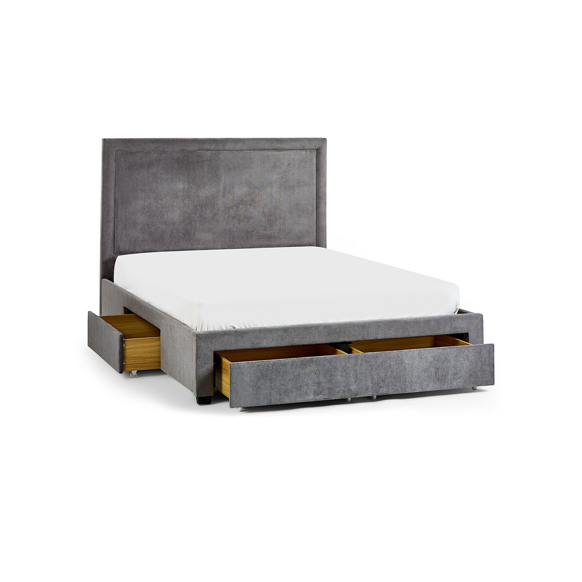 Fairmont 4 Drawer Velvet Storage Bed grey, SO'HOME