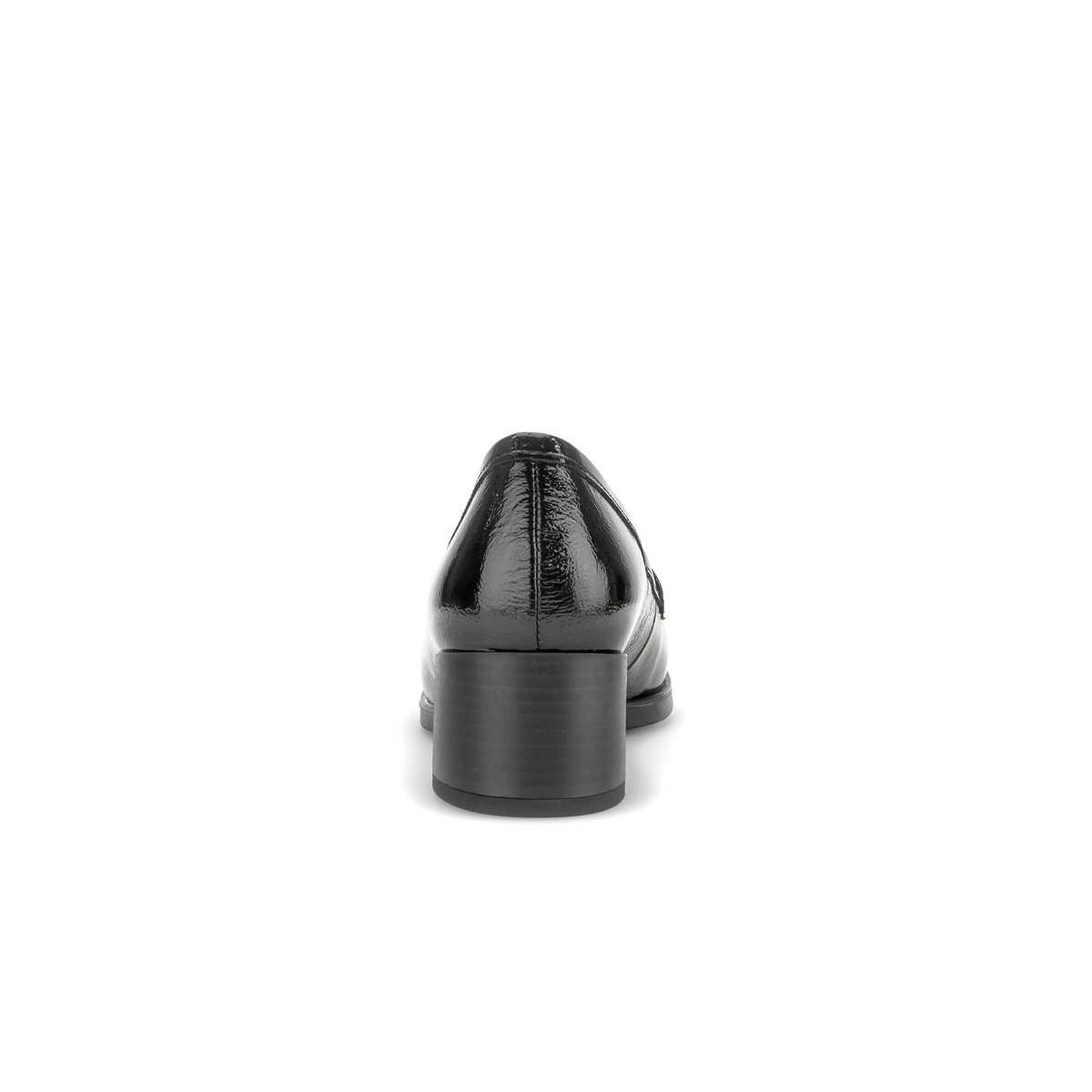 Mocassins en cuir verni à talon décroché noir, GABOR